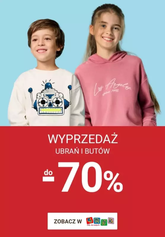 Smyk - gazetka promocyjna Do -70% wyprzedaż ubrań i butów od wtorku 04.02 do wtorku 11.02