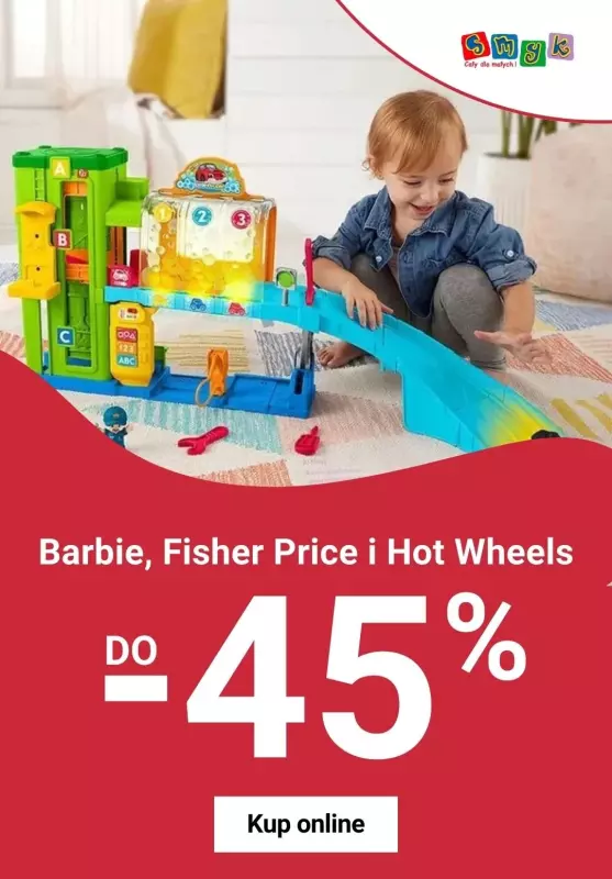 Smyk - gazetka promocyjna Barbie, Fisher Price i Hot Wheels do -45% od piątku 07.02 do poniedziałku 10.02