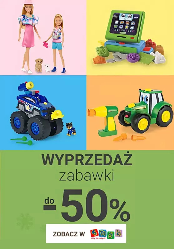 Smyk - gazetka promocyjna Wyprzedaż zabawek do -50% od piątku 14.02 