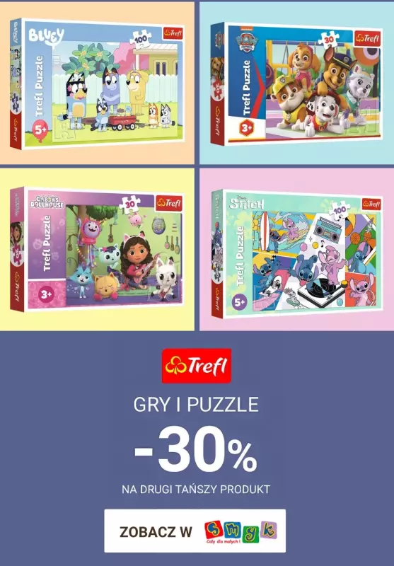 Smyk - gazetka promocyjna Gry i puzzle -30% na drugi produkt od czwartku 20.02 do piątku 21.02