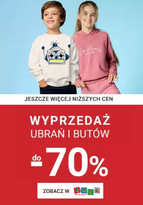 Smyk - gazetka promocyjna Wyprzedaż ubrań i butów do -70% od środy 05.03 do wtorku 11.03