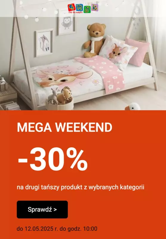 Smyk - gazetka promocyjna -30% na drugi produkt z wybranych kategorii od czwartku 08.05 do poniedziałku 12.05
