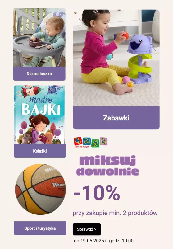 Smyk - gazetka promocyjna -10% dla wybranych kategorii od poniedziałku 26.05 do środy 28.05