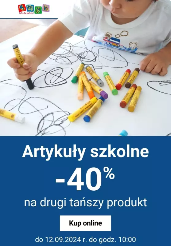 Smyk - gazetka promocyjna Artykuły szkolne -40% na drugi tańszy produkt od piątku 27.06 do soboty 28.06