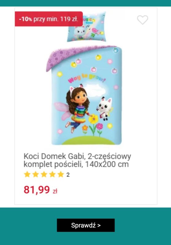 Smyk - gazetka promocyjna Do -20% na komplety pościelowe przy zakupach za min. 119 zł od wtorku 01.07  - strona 5
