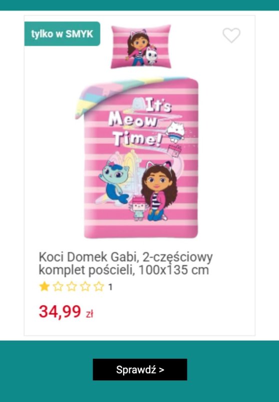 Smyk - gazetka promocyjna Do -20% na komplety pościelowe przy zakupach za min. 119 zł od wtorku 01.07  - strona 2