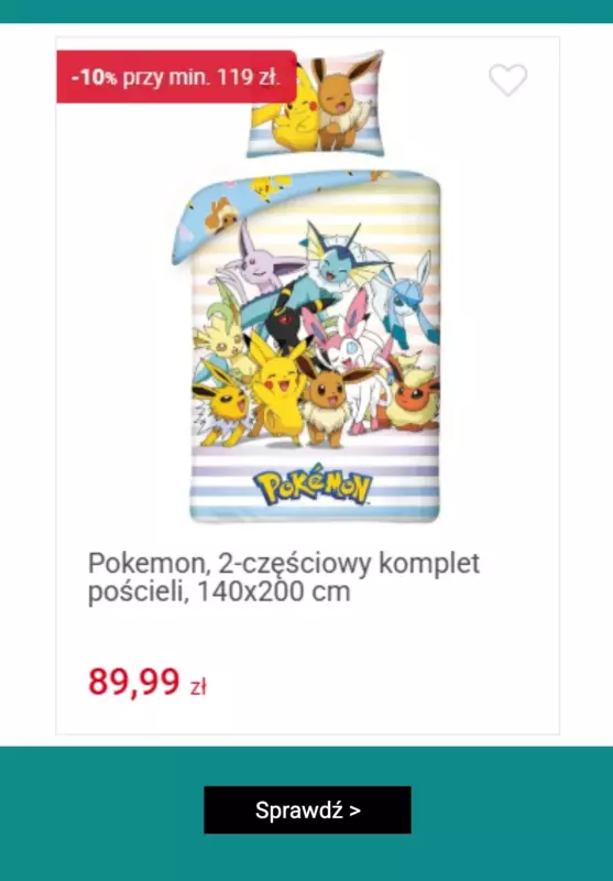 Smyk - gazetka promocyjna Do -20% na komplety pościelowe przy zakupach za min. 119 zł od wtorku 01.07  - strona 9