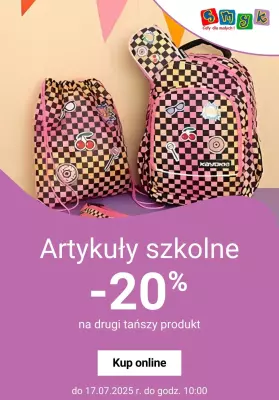 Smyk - gazetka promocyjna -20% na drugi artykuł szkolny od piątku 11.07 do czwartku 17.07