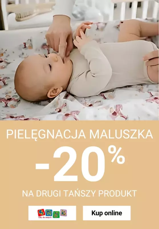 Smyk - gazetka promocyjna Pielęgnacja i higiena Maluszka: -20% na drugi tańszy produkt od czwartku 24.07 do poniedziałku 28.07