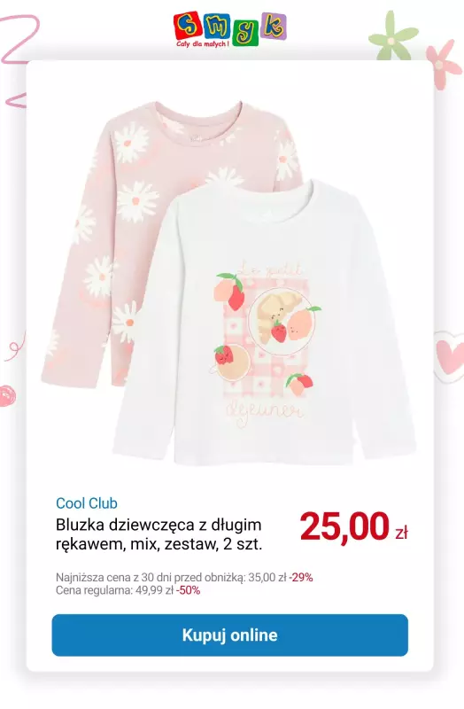 Smyk - gazetka promocyjna Wyprzedaż do -70% — dla Dziewczynek  do wtorku 12.08 - strona 7