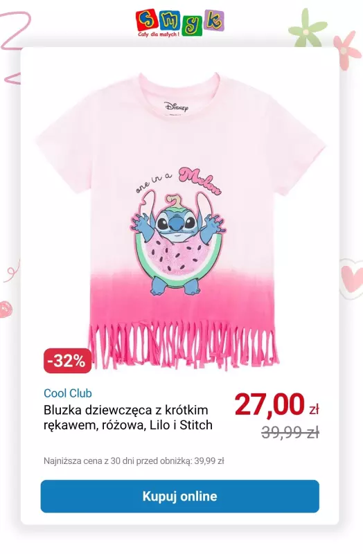 Smyk - gazetka promocyjna Wyprzedaż do -70% — dla Dziewczynek  do wtorku 12.08 - strona 24
