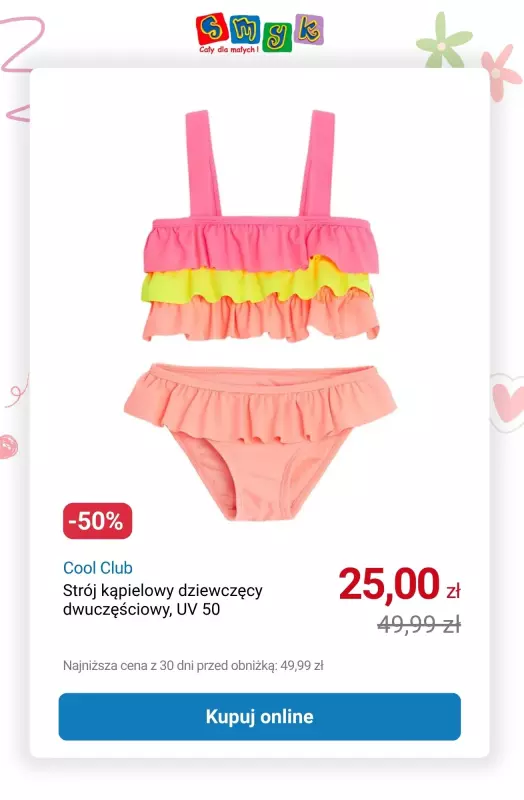 Smyk - gazetka promocyjna Wyprzedaż do -70% — dla Dziewczynek  do wtorku 12.08 - strona 30