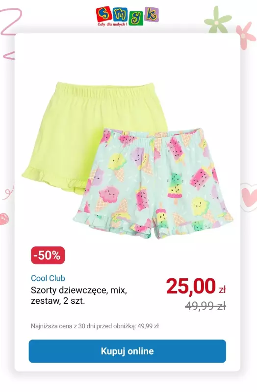 Smyk - gazetka promocyjna Wyprzedaż do -70% — dla Dziewczynek  do wtorku 12.08 - strona 23