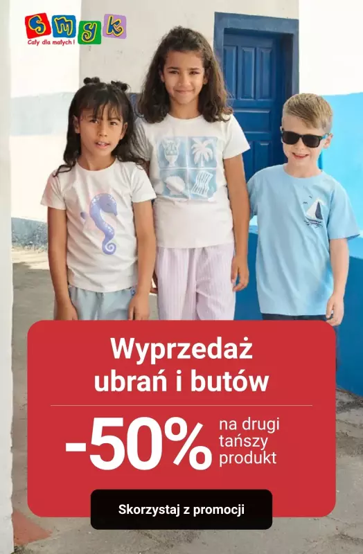 Smyk - gazetka promocyjna -50% na DRUGI PRODUKT z wyprzedaży!  