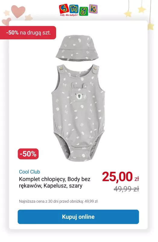 Smyk - gazetka promocyjna -50% na DRUGI PRODUKT z wyprzedaży! od środy 06.08 do poniedziałku 11.08 - strona 31
