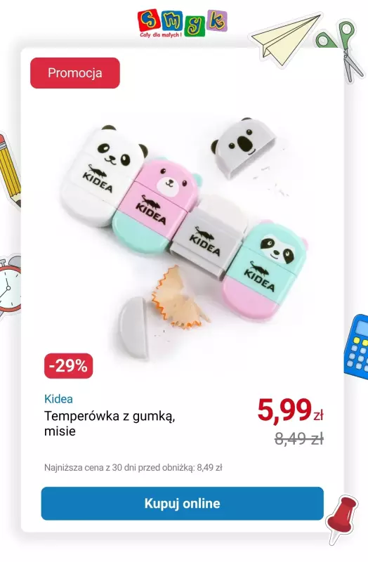 Smyk - gazetka promocyjna Nawet 25% rabatu na artykuły szkolne! od poniedziałku 11.08 do środy 13.08 - strona 19