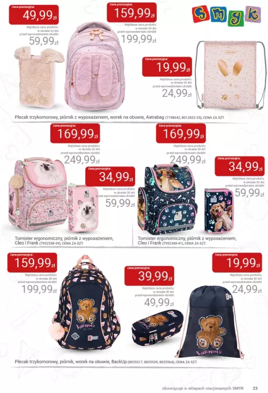 Smyk - gazetka promocyjna Katalog Smyk - Powrót do szkoły od czwartku 21.08 do środy 03.09 - strona 23