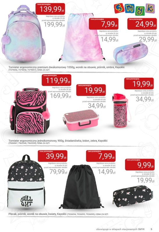 Smyk - gazetka promocyjna Katalog Smyk - Powrót do szkoły od czwartku 21.08 do środy 03.09 - strona 5