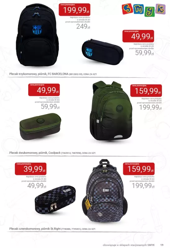 Smyk - gazetka promocyjna Katalog Smyk - Powrót do szkoły od czwartku 21.08 do środy 03.09 - strona 19