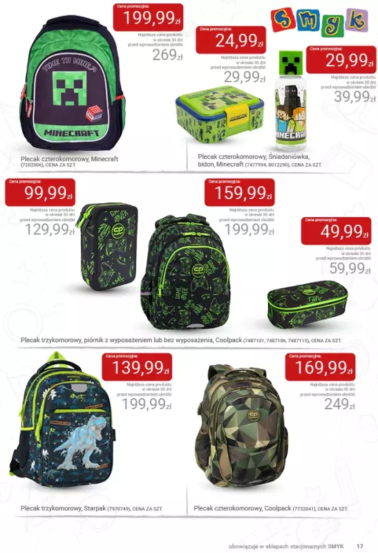 Smyk - gazetka promocyjna Katalog Smyk - Powrót do szkoły od czwartku 21.08 do środy 03.09 - strona 17