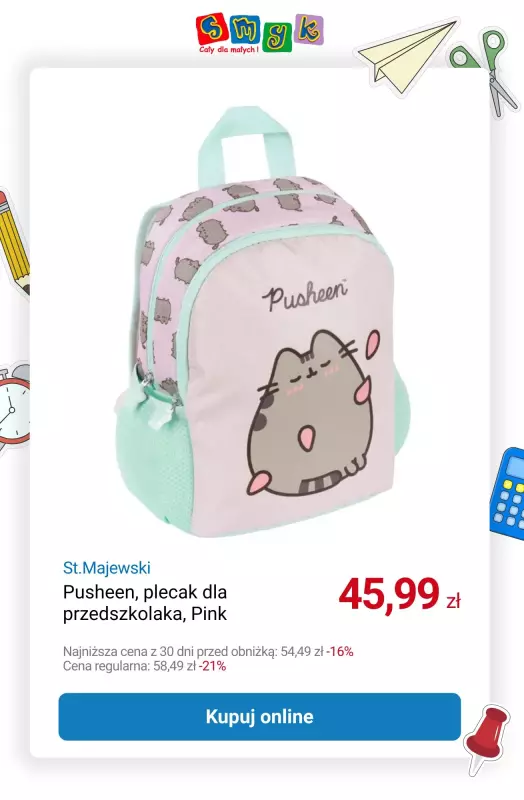 Smyk - gazetka promocyjna Do -70% na plecaki, worki i piórniki od środy 27.08 do wtorku 30.09 - strona 11