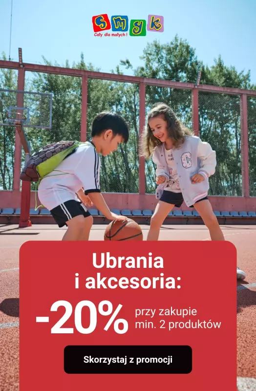 Smyk - gazetka promocyjna Ubrania i akcesoria: -20% przy zakupie min. 2 szt. od wtorku 09.09 do czwartku 11.09