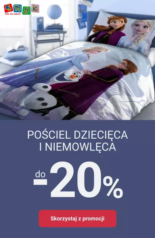 Smyk - gazetka promocyjna Do -20% pościel dziecięca i niemowlęca od piątku 19.09 do poniedziałku 22.09