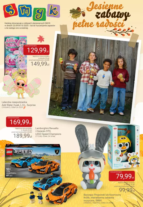 Smyk - gazetka promocyjna Jesienne zabawy pełne radości - katalog od wtorku 23.09 do soboty 04.10