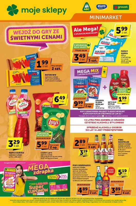 Groszek - gazetka promocyjna Gazetka Minimarket od czwartku 18.04 do wtorku 30.04
