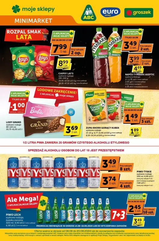 Groszek - gazetka promocyjna Gazetka Minimarket od czwartku 08.08 do wtorku 20.08