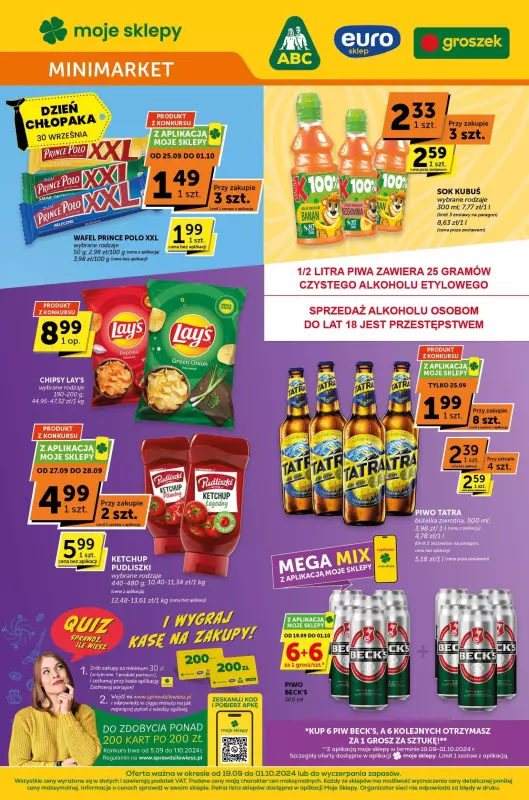 Groszek - gazetka promocyjna Gazetka Minimarket od czwartku 19.09 do wtorku 01.10