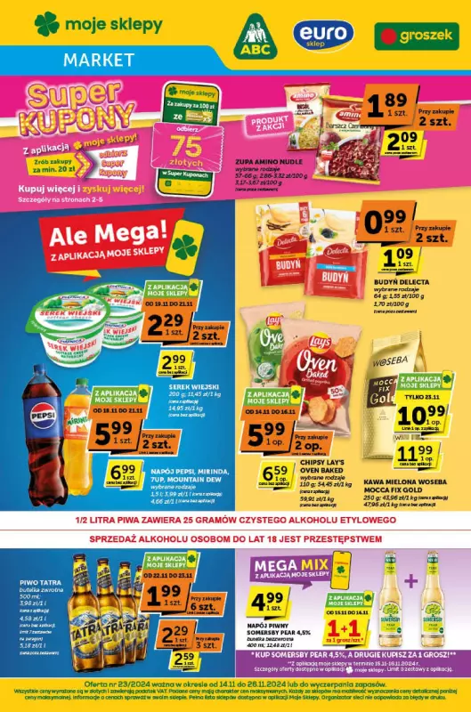 Groszek - gazetka promocyjna Gazetka Market od czwartku 14.11 do wtorku 26.11