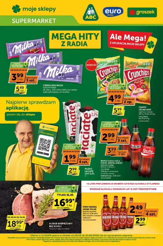 Groszek - gazetka promocyjna Gazetka Supermarket od czwartku 29.05 do wtorku 10.06