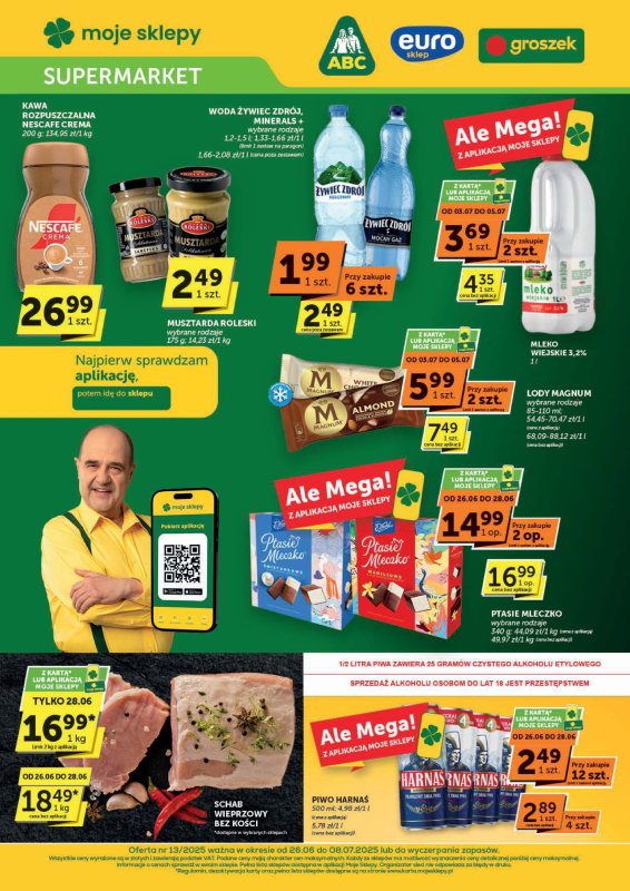 Groszek - gazetka promocyjna Gazetka Supermarket od czwartku 26.06 do wtorku 08.07