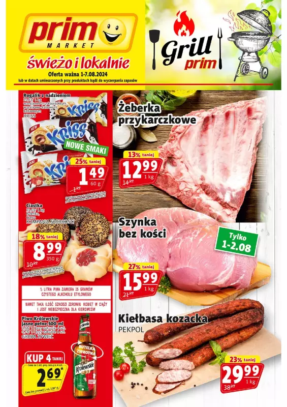 Prim Market - gazetka promocyjna Gazetka od czwartku 01.08 do środy 07.08