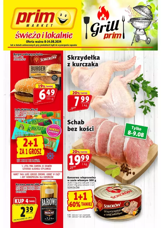 Prim Market - gazetka promocyjna Gazetka od czwartku 08.08 do środy 14.08