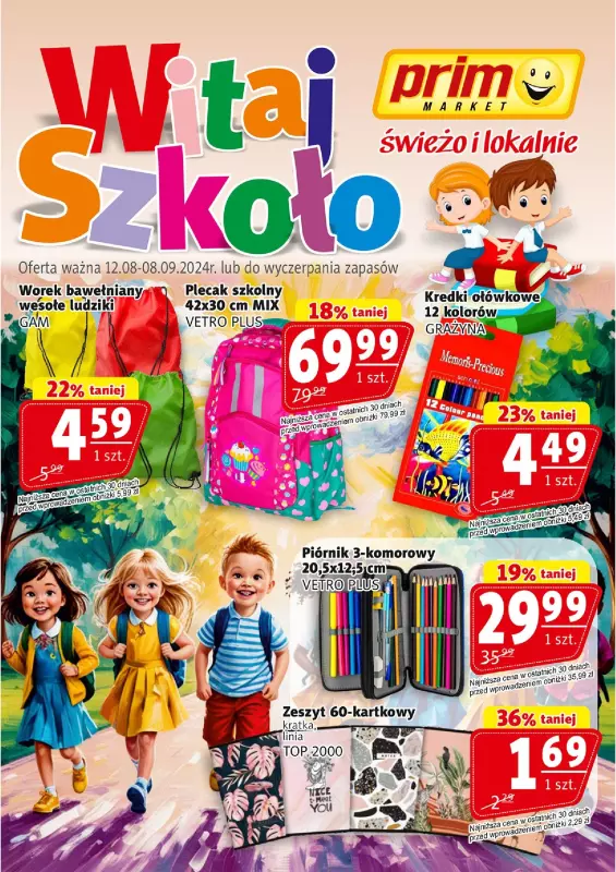 Prim Market - gazetka promocyjna Witaj szkoło! od wtorku 03.09 do niedzieli 08.09