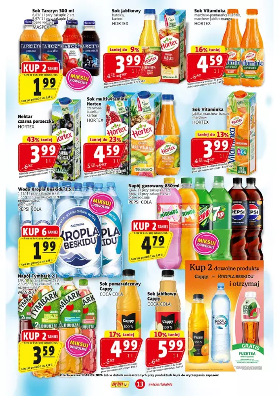 Prim Market - gazetka promocyjna Gazetka od czwartku 12.09 do środy 18.09 - strona 13