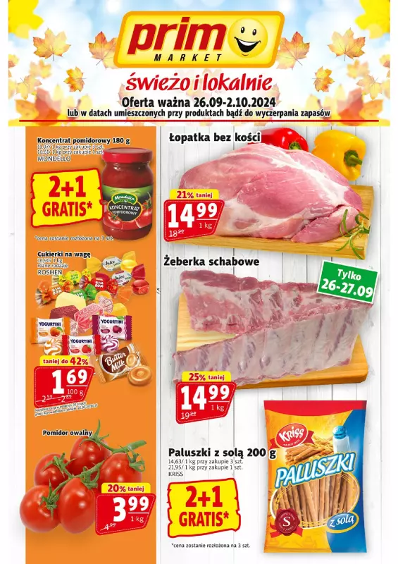 Prim Market - gazetka promocyjna Gazetka od czwartku 26.09 do środy 02.10