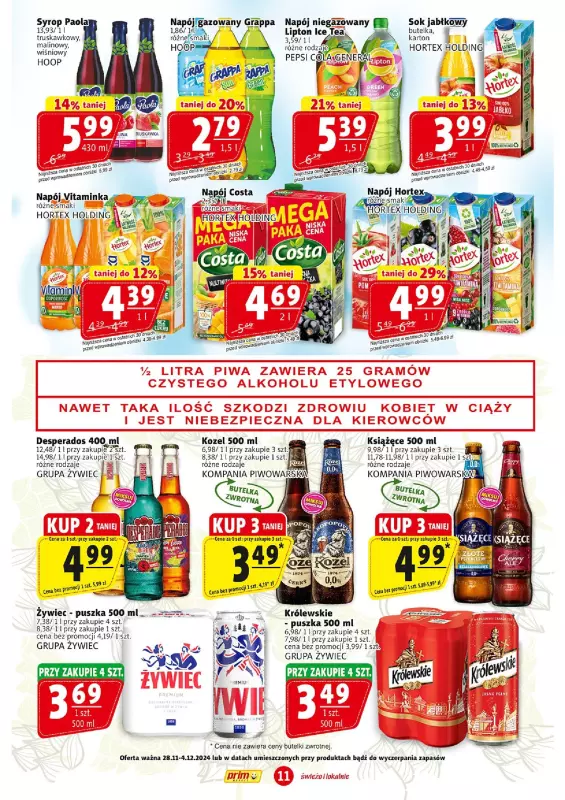 Prim Market - gazetka promocyjna Gazetka od czwartku 28.11 do środy 04.12 - strona 11