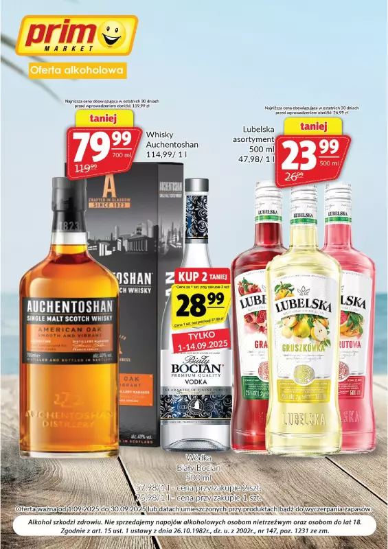 Prim Market - gazetka promocyjna Oferta alkoholowa od środy 03.09 do wtorku 30.09