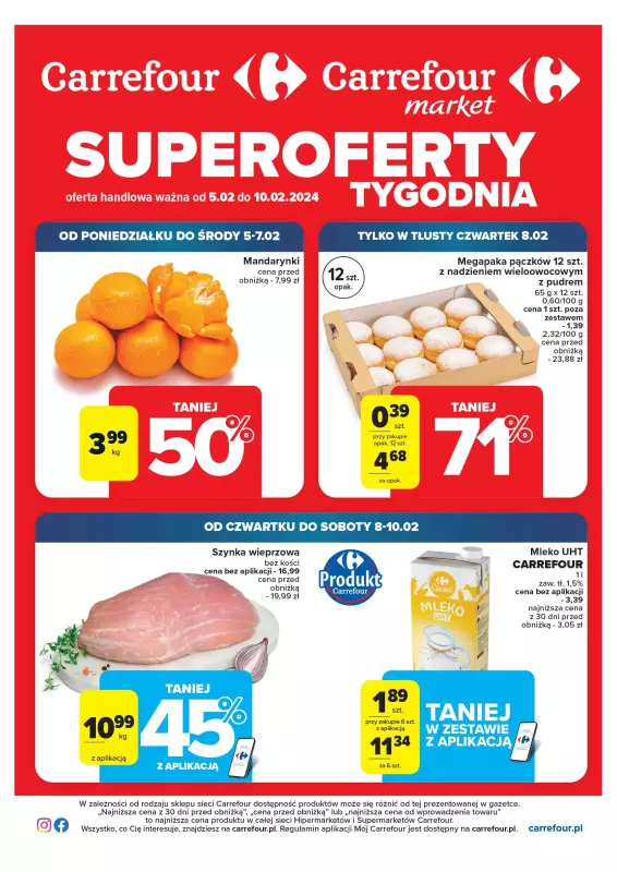 Carrefour Market - gazetka promocyjna Gazetka Superoferty tygodnia od poniedziałku 05.02 do soboty 10.02