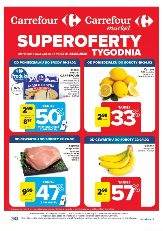 Carrefour Market - gazetka promocyjna Gazetka Superoferty tygodnia od poniedziałku 19.02 do soboty 24.02