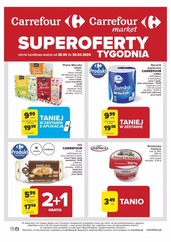 Carrefour Market - gazetka promocyjna Gazetka Superoferty tygodnia od poniedziałku 25.03 do soboty 30.03