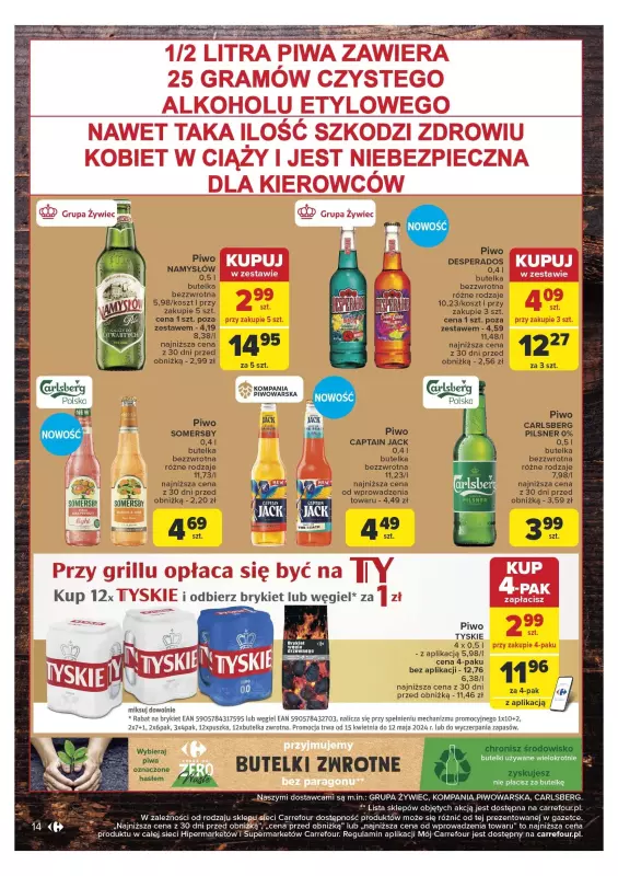 Carrefour Market - gazetka promocyjna Gazetka Start sezonu grillowego od poniedziałku 22.04 do soboty 04.05 - strona 14