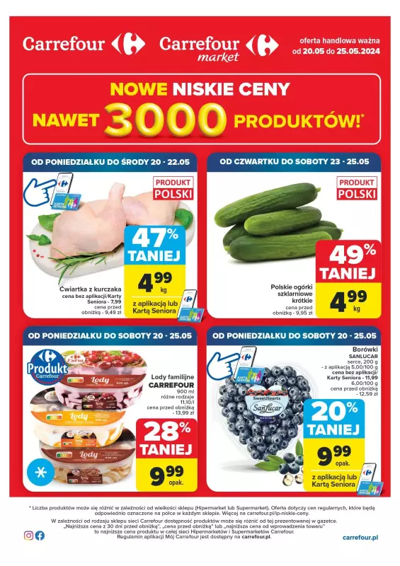 Carrefour Market - gazetka promocyjna Gazetka Nowe niskie ceny  do soboty 25.05