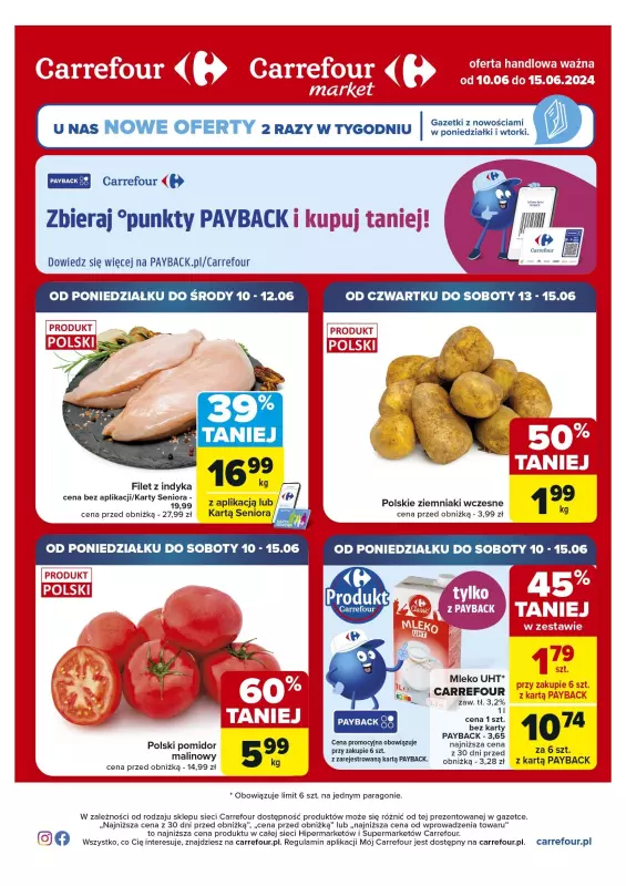 Carrefour Market - gazetka promocyjna Gazetka Superoferty tygodnia od poniedziałku 10.06 do soboty 15.06