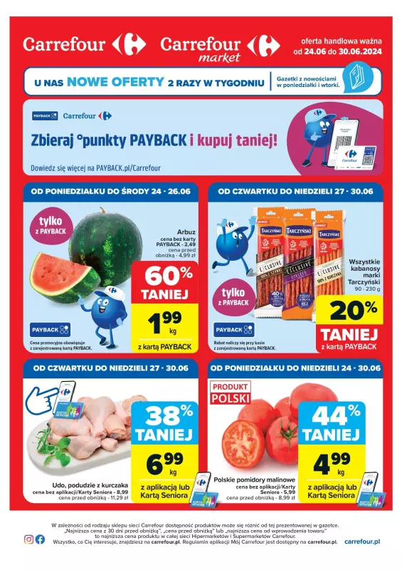 Carrefour Market - gazetka promocyjna Gazetka Superoferty tygodnia od poniedziałku 24.06 do niedzieli 30.06