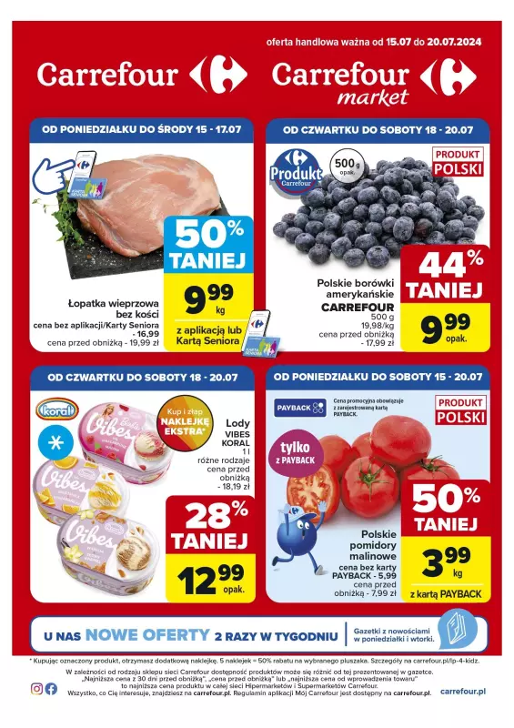 Carrefour Market - gazetka promocyjna Gazetka Superoferty tygodnia od poniedziałku 15.07 do soboty 20.07