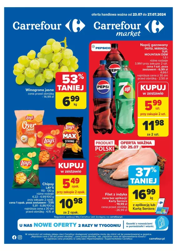 Carrefour Market - gazetka promocyjna Gazetka Market od wtorku 23.07 do soboty 27.07